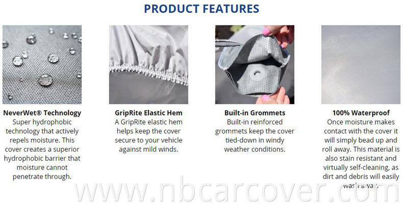 Wholesale extorior accessory silver UV-proof water resistant foldable pvc padded anti hail car cover